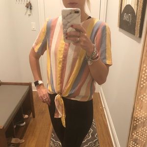Madewell Stripe Tie Tee - LIKE NEW